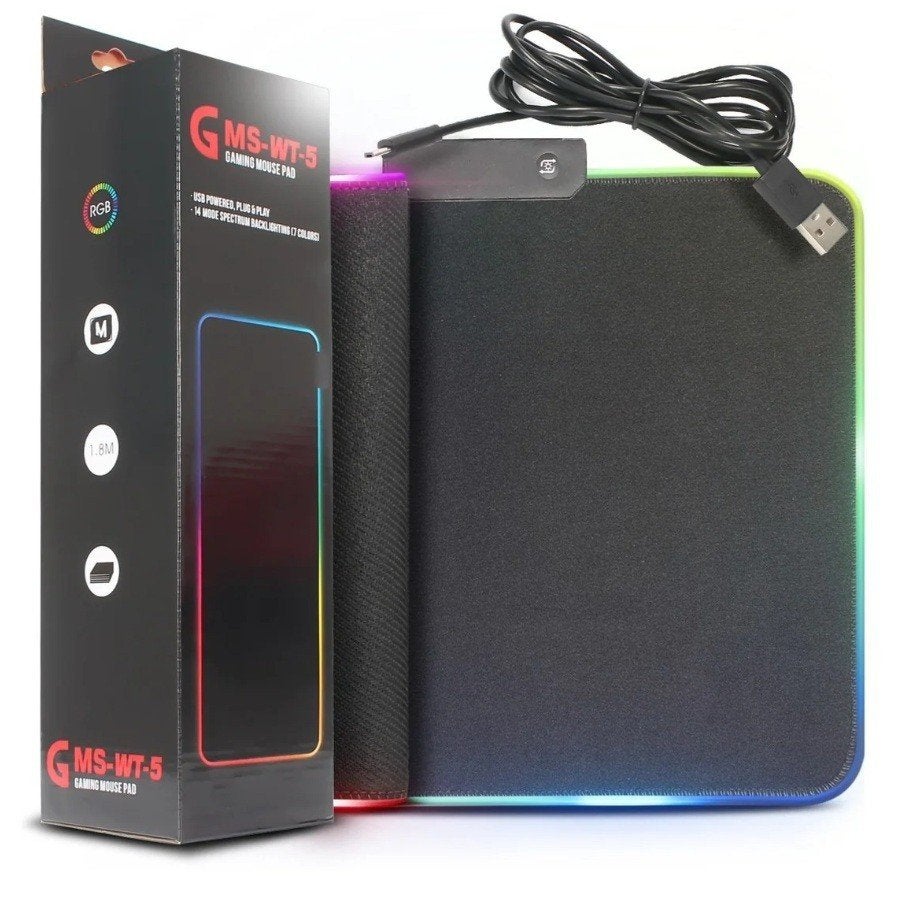TAPIS DE SOURIS DE JEU MS-WT-5 LED RGB, Enlèvement ou Envoi, Gaming tapis de souris, Neuf