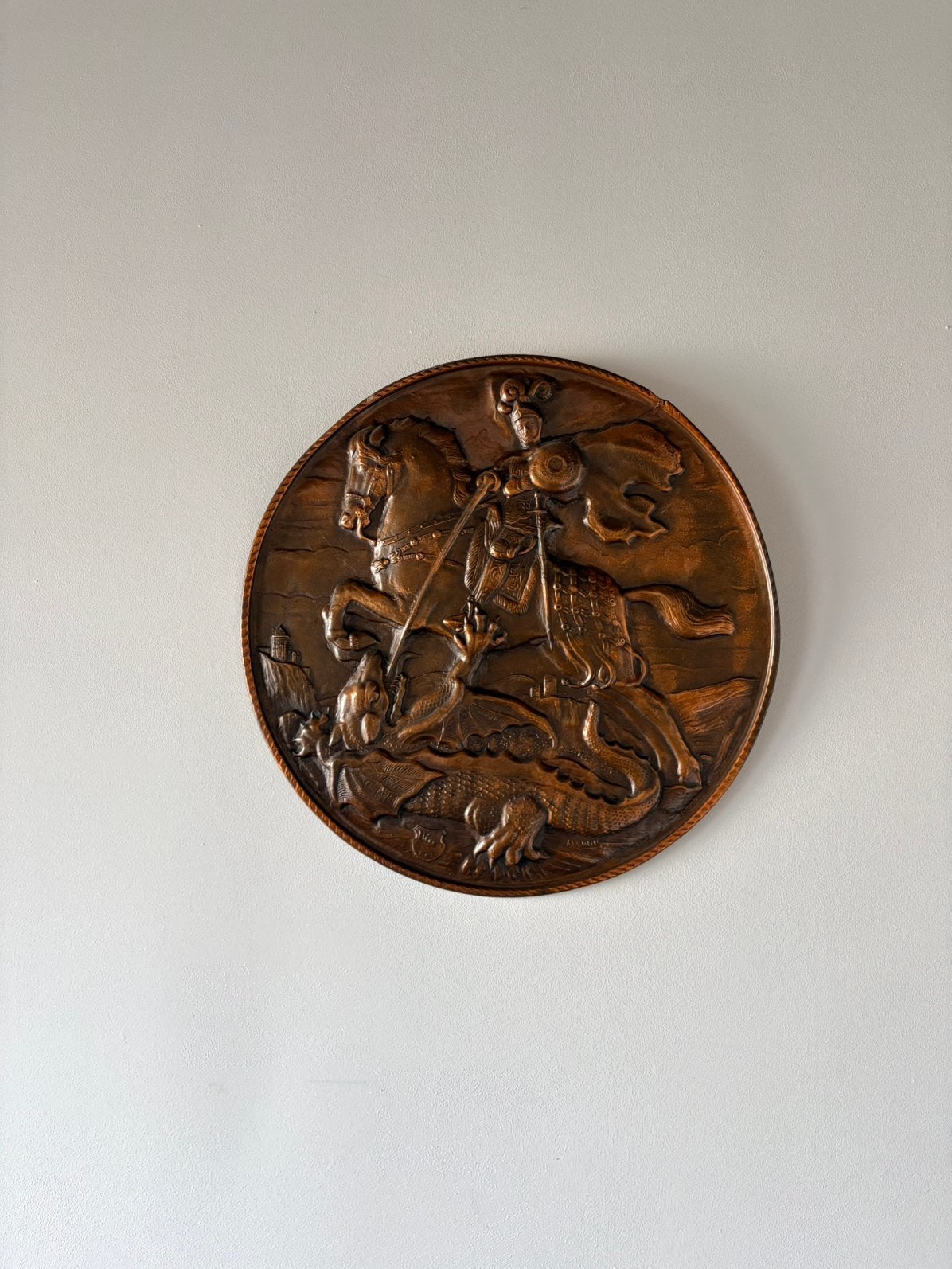 decoratieve wandplaat, Ophalen, Koper