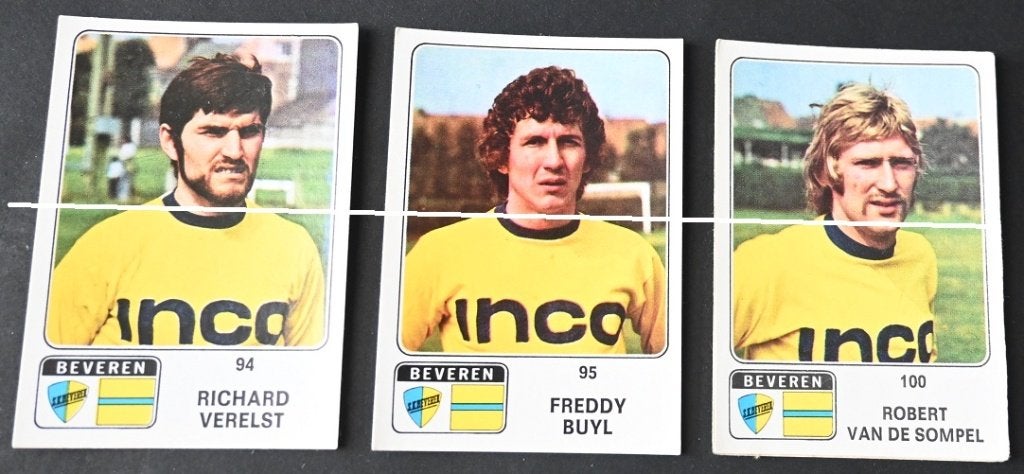 Panini Football 1973 - 74 / SK Beveren / 6 stickers, Verzamelen, Verzenden, Zo goed als nieuw, Poster, Plaatje of Sticker