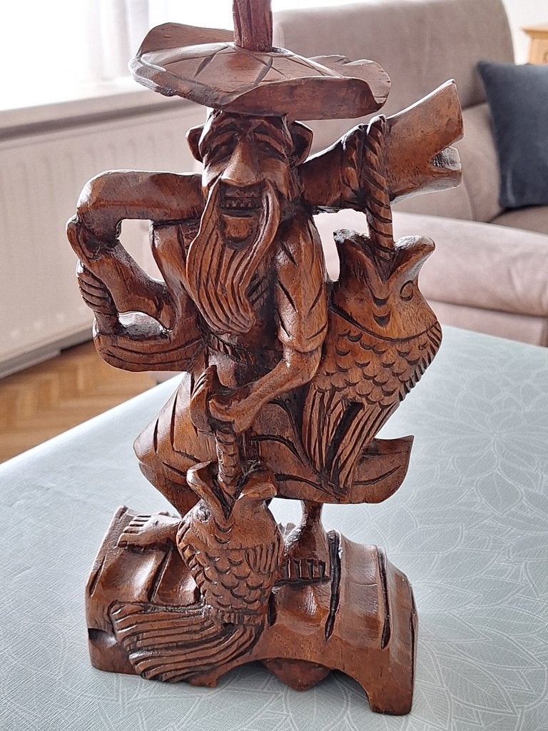 Vintage Handgesneden Houten Beeld, Antiquités & Art, Enlèvement ou Envoi, Bois, Statue