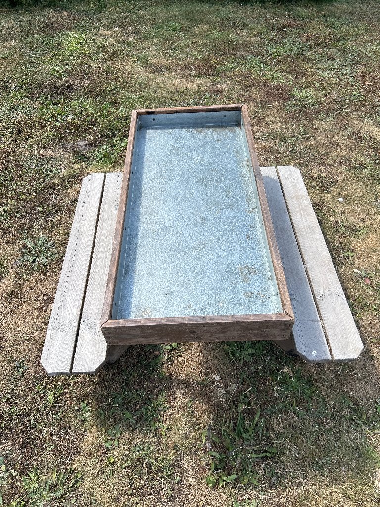 Picknick tafel kind met zandbak, Tuin en Terras, Gebruikt, Rechthoekig, Hout, Ophalen