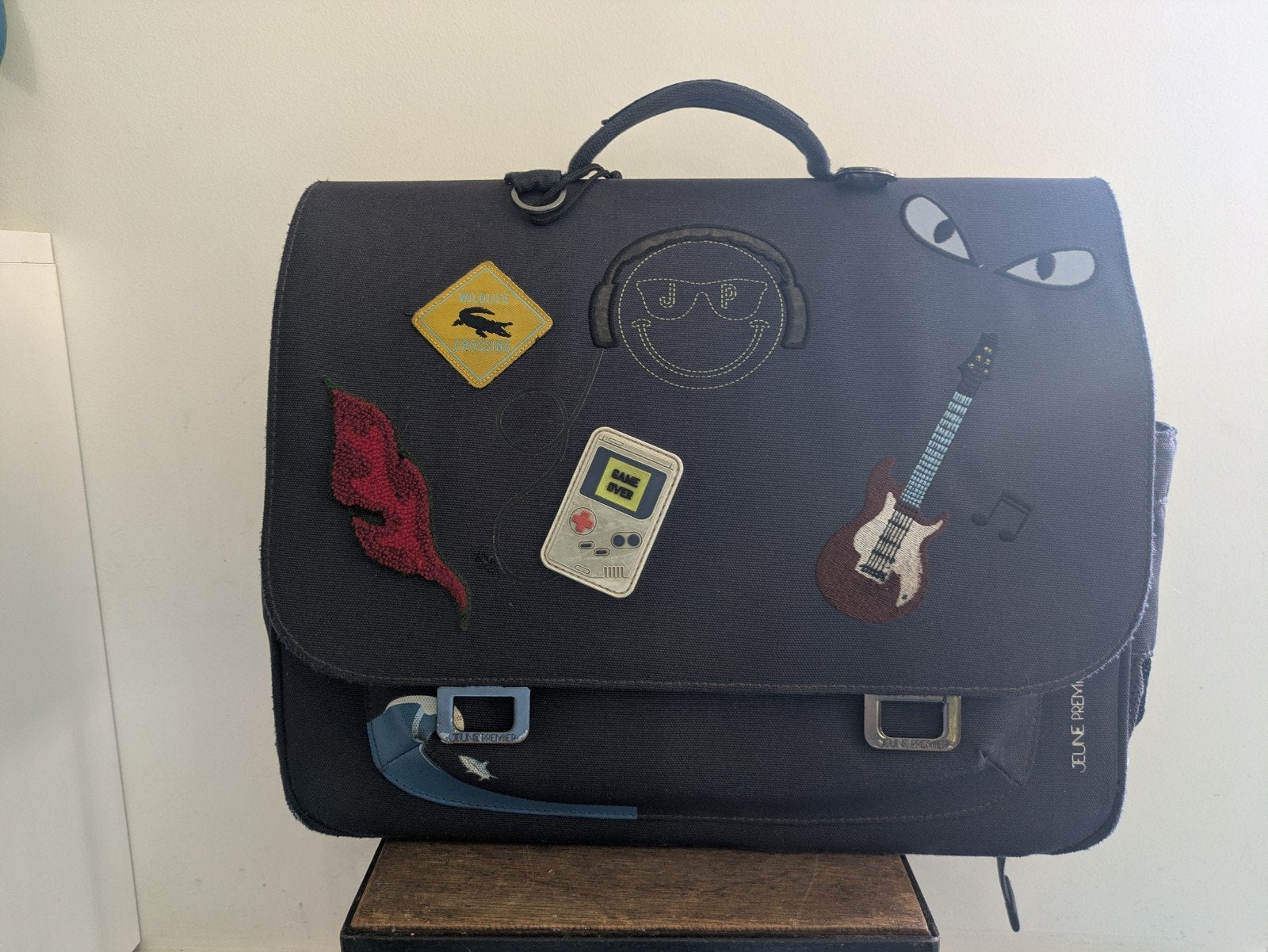 boekentas 'jeune premier', Handtassen en Accessoires, Ophalen, Gebruikt, Blauw, Aktetas of Boekentas