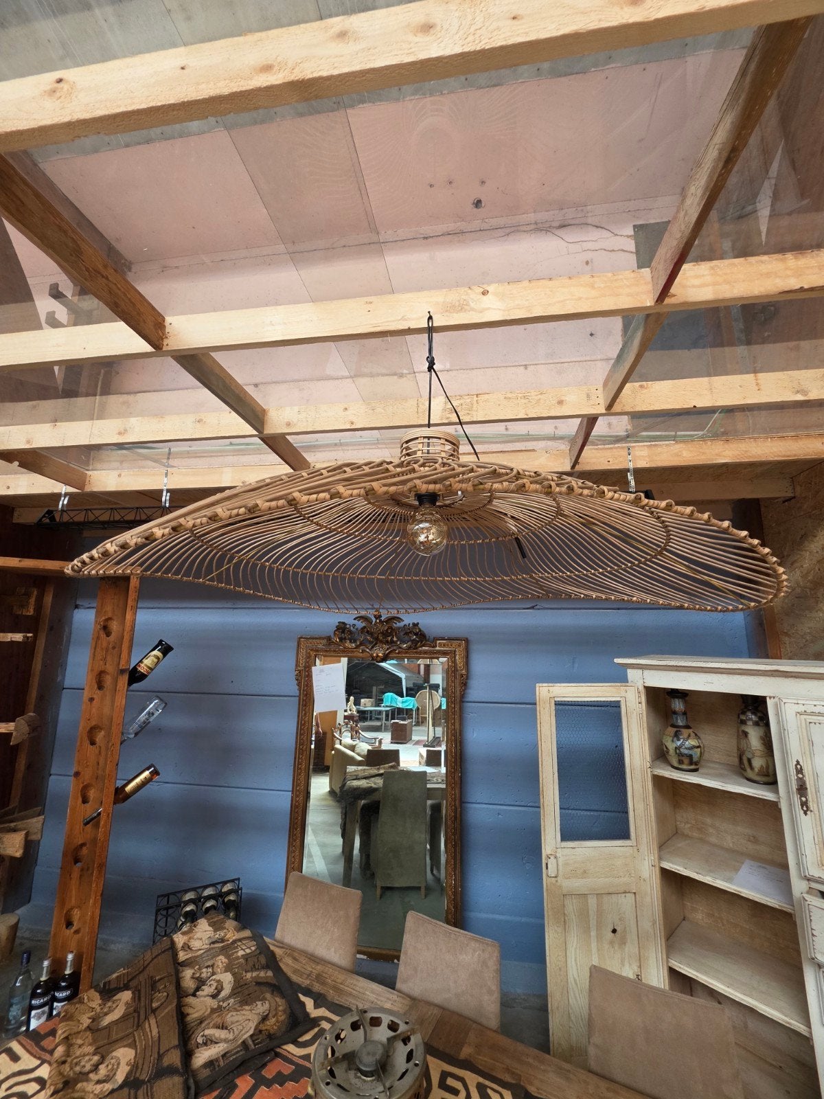 Masamé Solada rotan hanglamp Ø110 cm - Zo goed als nieuw met, Tuin en Terras, Tuinhuizen