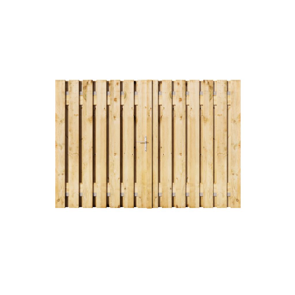 Grenen Dubbele Poort 400x195 cm, Jardin & Terrasse, Portes de jardin, Neuf, 200 cm ou plus, Portail battant, Bois