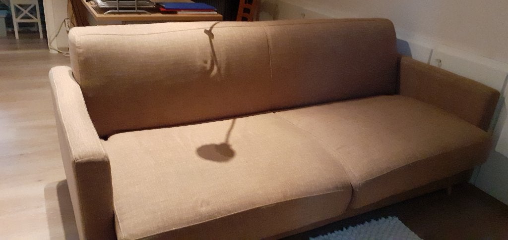 zetelbed, Huis en Inrichting, Ophalen, Beige, Tweepersoons, Zo goed als nieuw