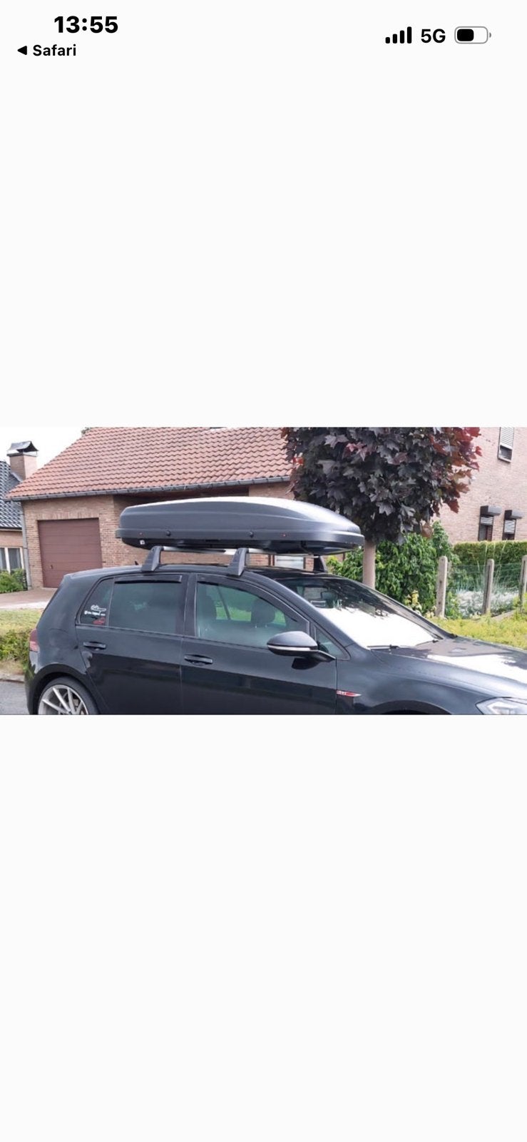 Volkswagen dakkoffer met dragers voor een volkswagen golf 7, Autos : Divers, Coffres de toit, Enlèvement, Comme neuf