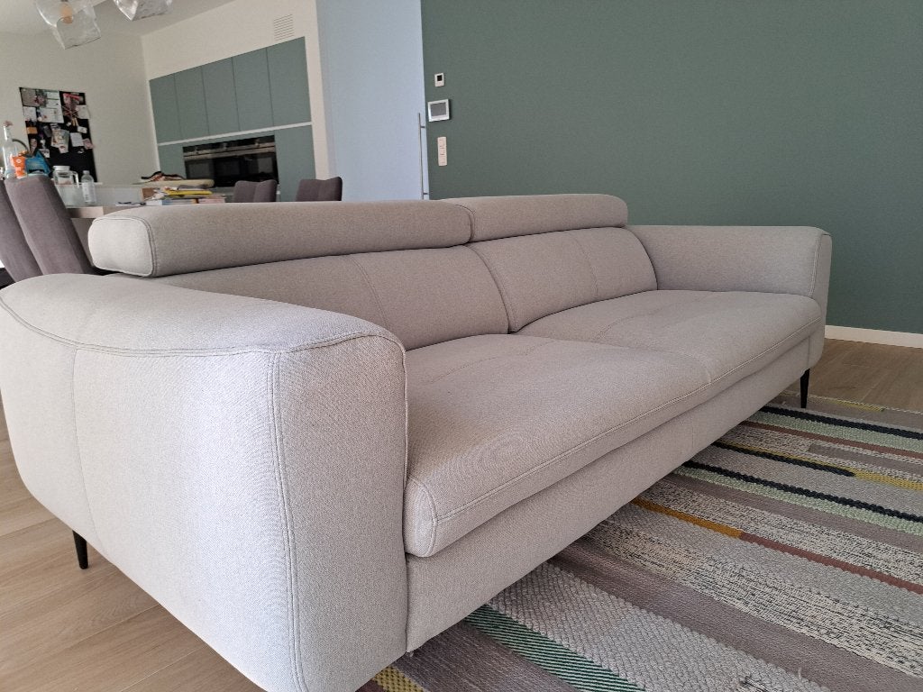 Grijze zetel - driezit, Huis en Inrichting, Zetels | Zetels, Ophalen, Driepersoons, 75 tot 100 cm, Zo goed als nieuw