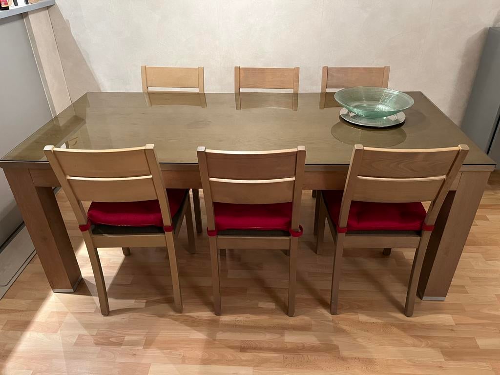 Tafel (200x90) met 6 stoelen …gratis op te halen in Wenduine, Enlèvement