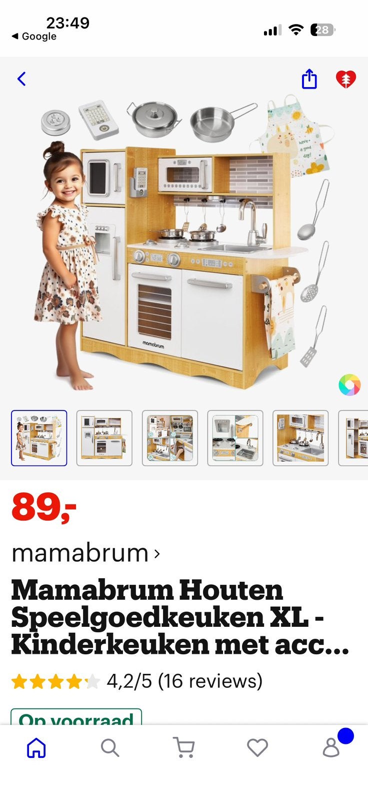 Mamabrum speelkeuken xl - NIEUW in de doos, Kinderen en Baby's, Speelgoed | Poppenhuizen, Nieuw, Ophalen