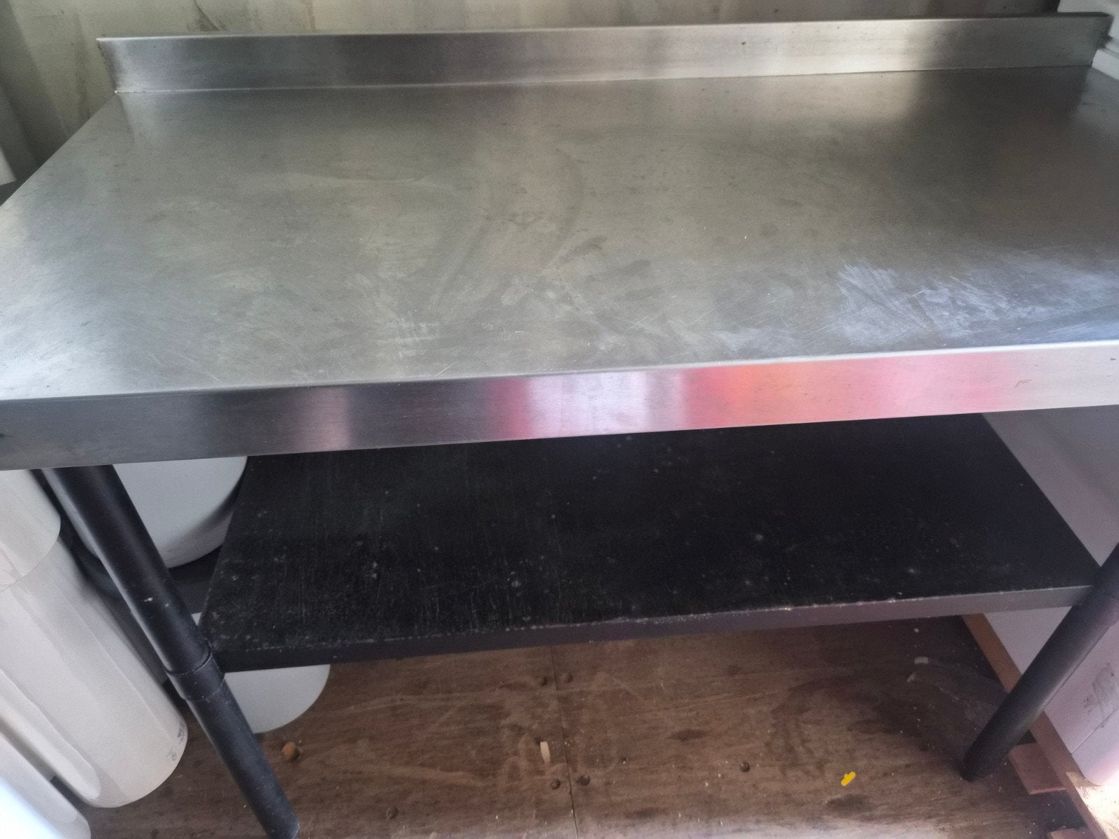 inox werktafel met onderplank, Huis en Inrichting, Tafels | Sidetables, Ophalen