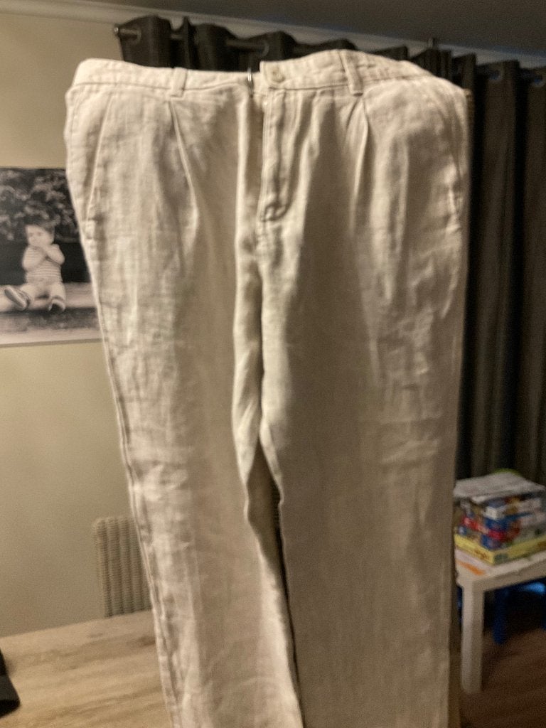 Linnen broeken heren medium, Kleding | Heren, Ophalen, Gedragen, Maat 48/50 (M), Beige