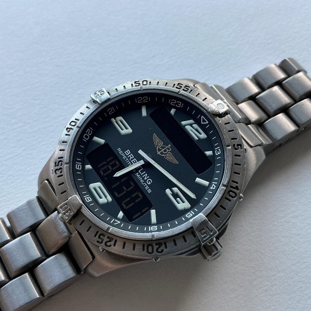 Breitling Aerospace Minute Repeater Serviced, Handtassen en Accessoires, Horloges | Heren, Gebruikt, Polshorloge, Breitling, Overige materialen