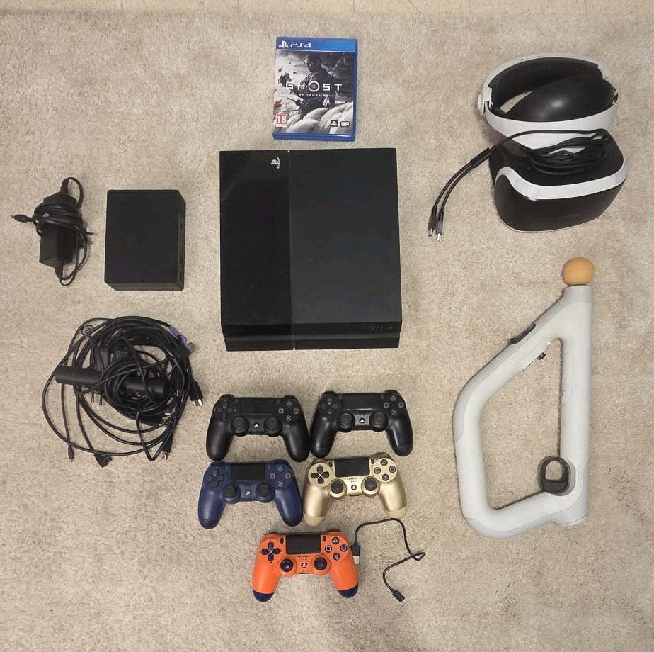 Volledige PS4 & VR Bundel, Games en Spelcomputers, Ophalen, Original, Met 3 controllers of meer, 500 GB