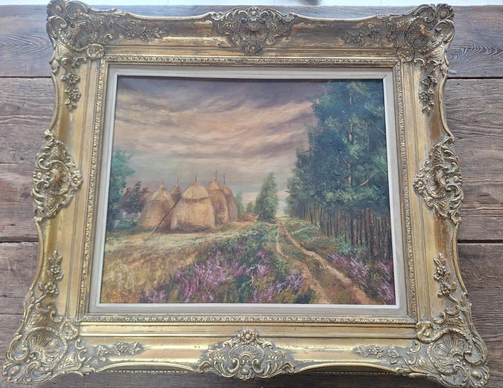 Schilderij De Greef Olieverf op doek, Antiek en Kunst, Ophalen of Verzenden