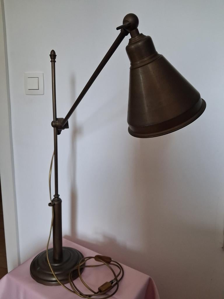 ANTIEKE KOPEREN BUREAU LAMP, Antiek en Kunst, Ophalen