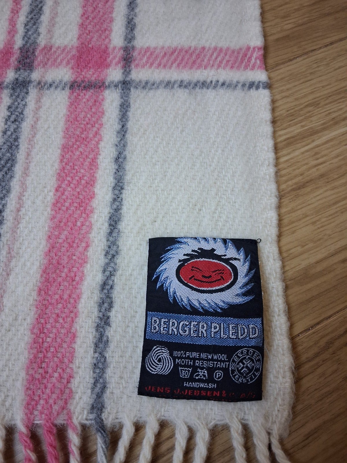 ​Prachtig & Warm Wollen Plaid – Berger Pledd (100% wol)​, Huis en Inrichting, Ophalen of Verzenden, Wol, Plaid, Grijs