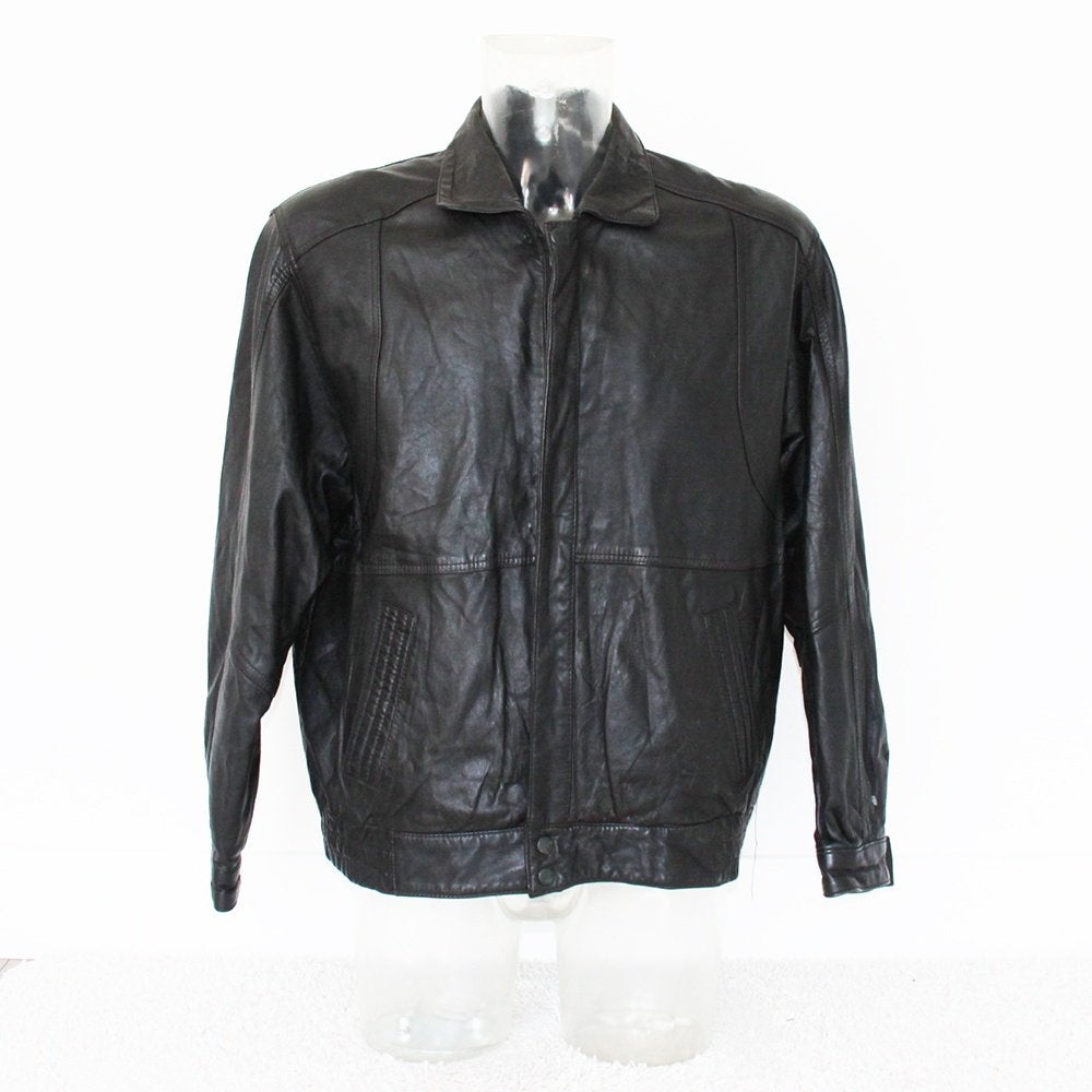 Mooie Vintage Leren Heren Jas284* (Maat 54) € 70,-, Maat 52/54 (L), Verzenden, Zwart, Vintage