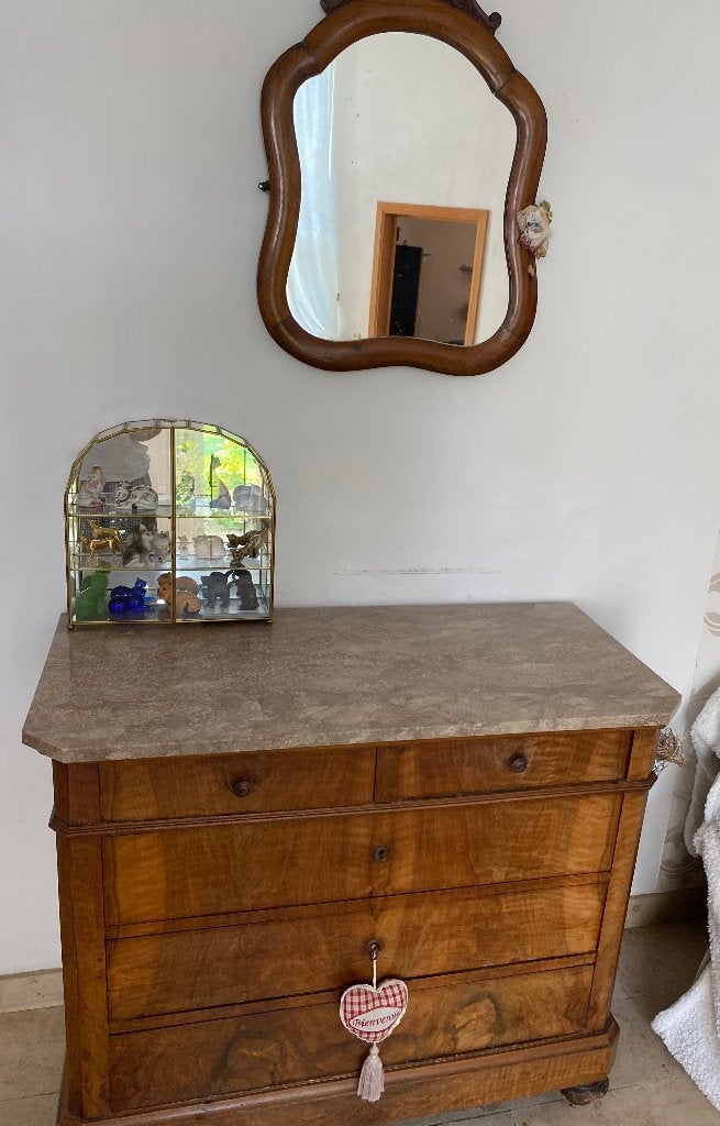 Louis Philippe dressoir en secretaresse met spiegel, Ophalen