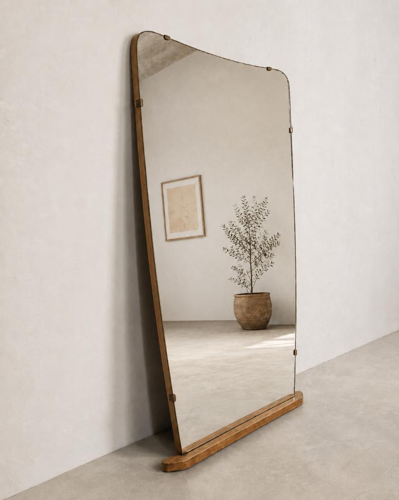 Grand miroir vintage Mid-Century à poser, Enlèvement