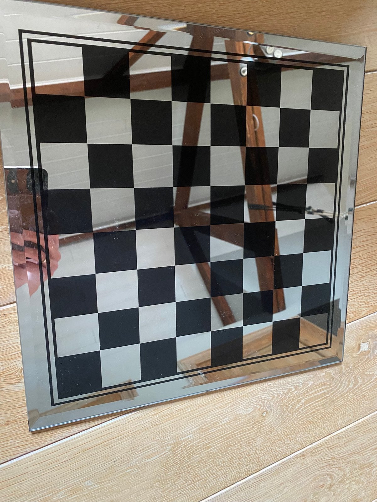 Glazen schaakbord, Hobby en Vrije tijd, Ophalen, Zo goed als nieuw