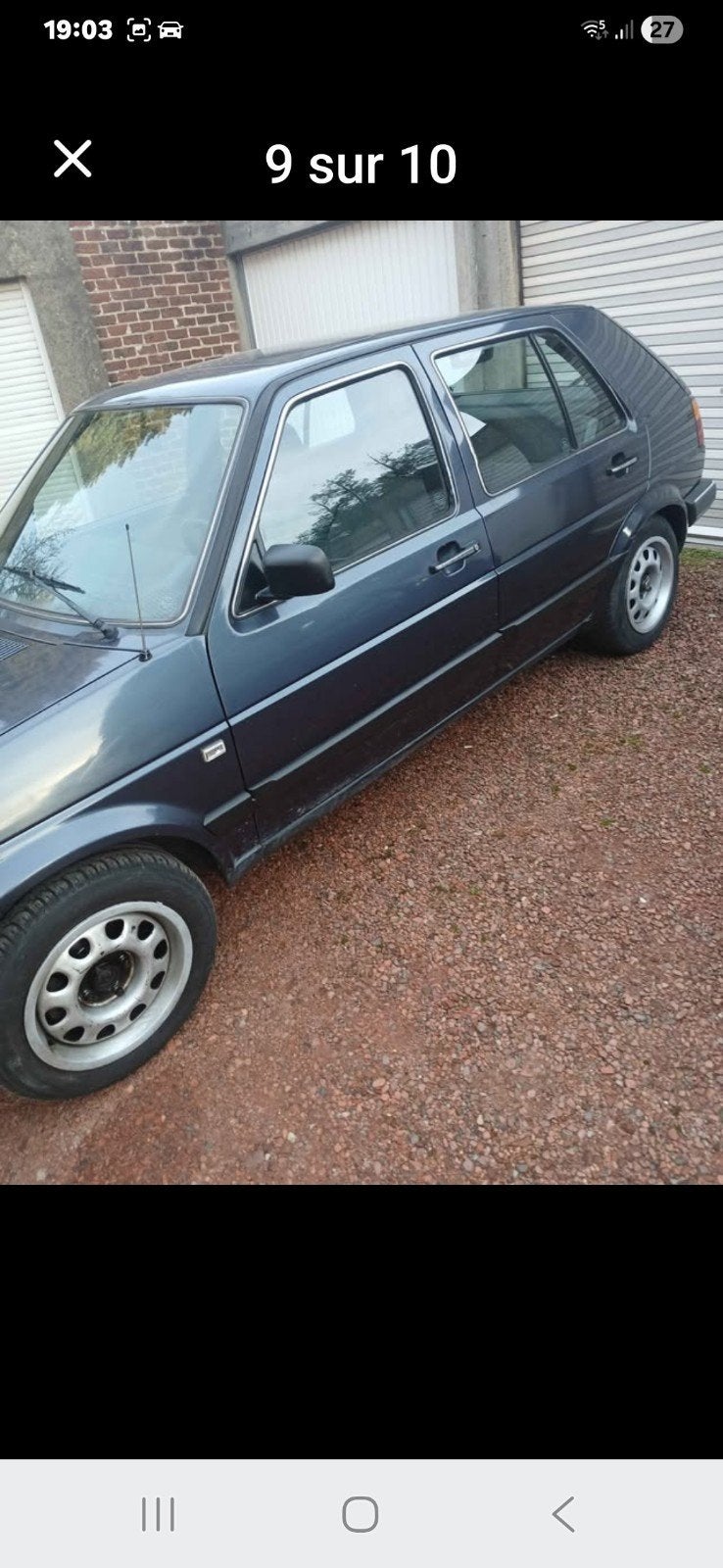 Golf2 diesel 1.6 avec 232k servo avec feuille rose, Enlèvement ou Envoi