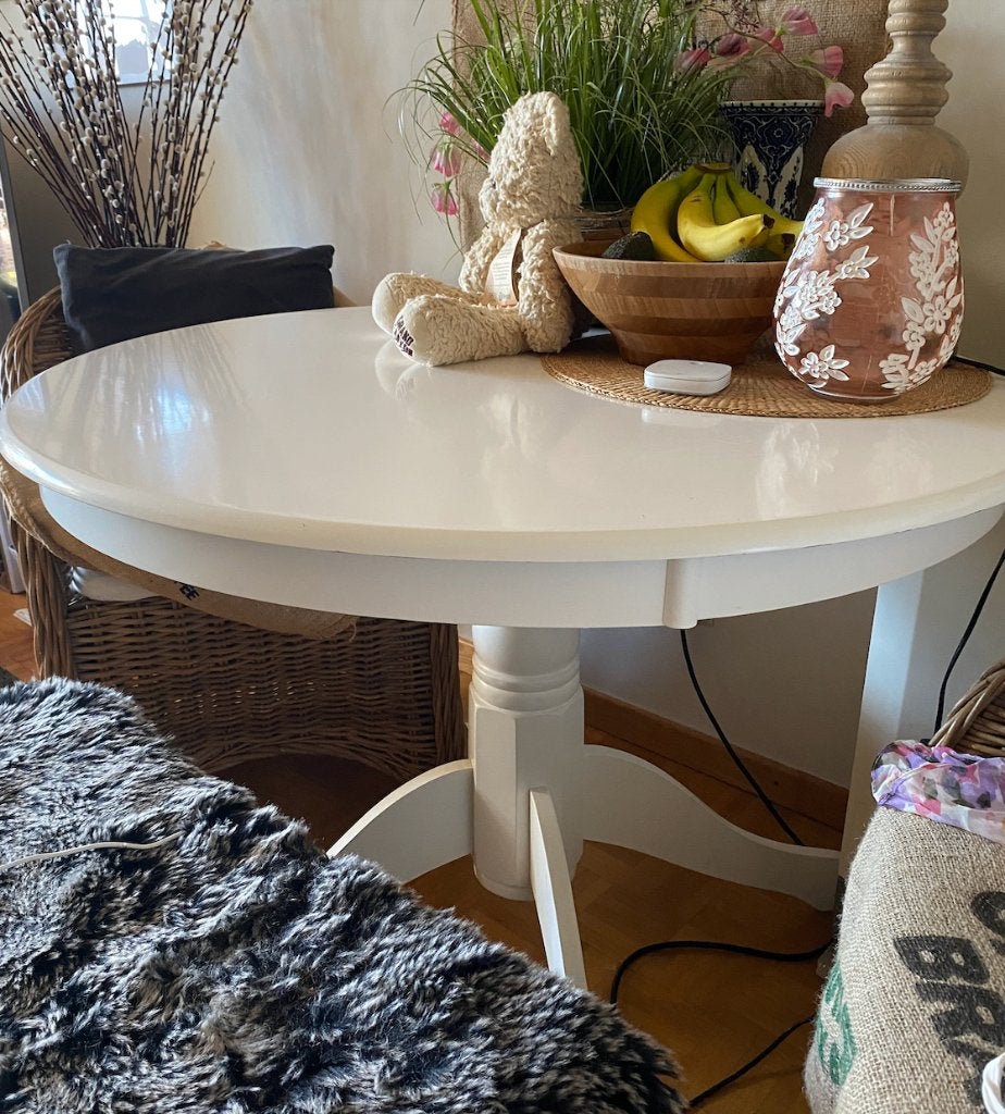 ronde tafel - massief rubberwood - 106cm - als nieuw, Huis en Inrichting, Tafels | Eettafels, Ophalen, Zo goed als nieuw