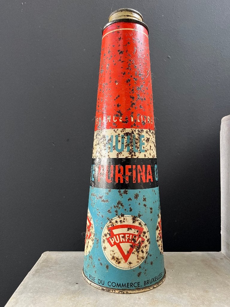 bidon huile conique PURFINA, Enlèvement ou Envoi, Utilisé