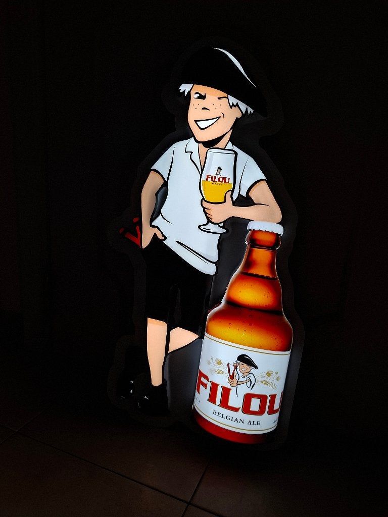 Lichtreclame Filou bier (zeldzaam en niet meer verkrijgbaar), Ophalen of Verzenden, Nieuw, Lichtbak of (neon) lamp
