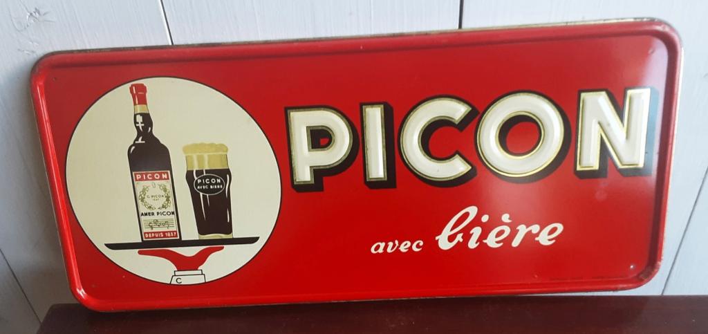 Vintage metalen reclamebord voor Picon Bière,, Verzamelen, Ophalen of Verzenden, Reclamebord