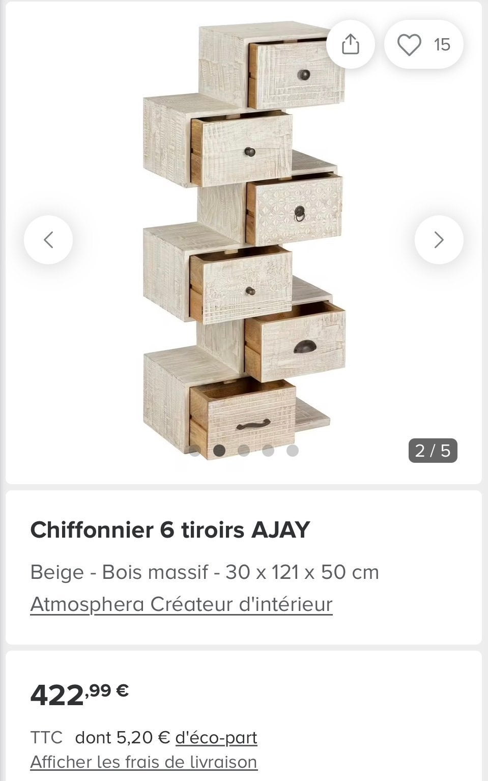 Magnifique chiffonnière Ajay, Enlèvement, Comme neuf