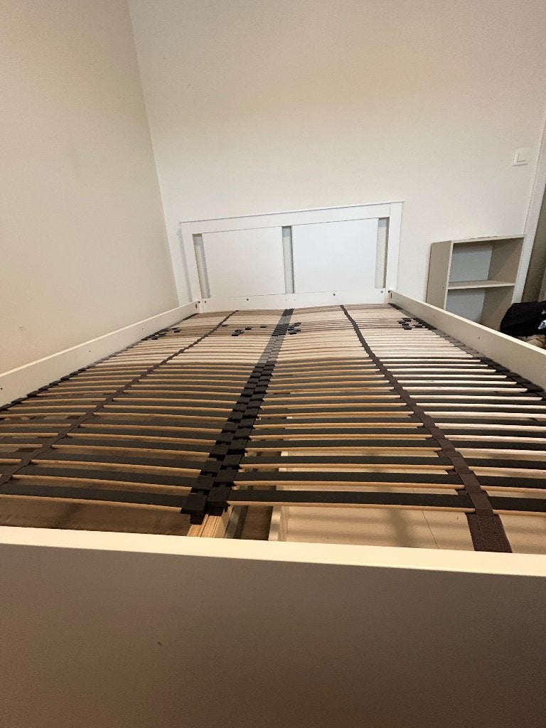 Tweepersoonsbed, Ophalen, Gebruikt, Wit, 140 cm