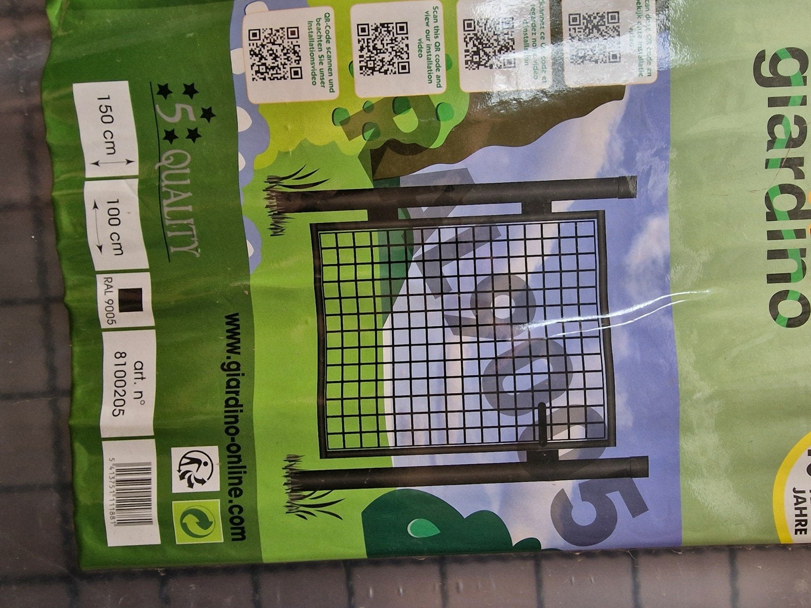 giardino 2x poort + 8 panelen + 9 palen allen zwart, Ophalen, Nieuw, Met poort