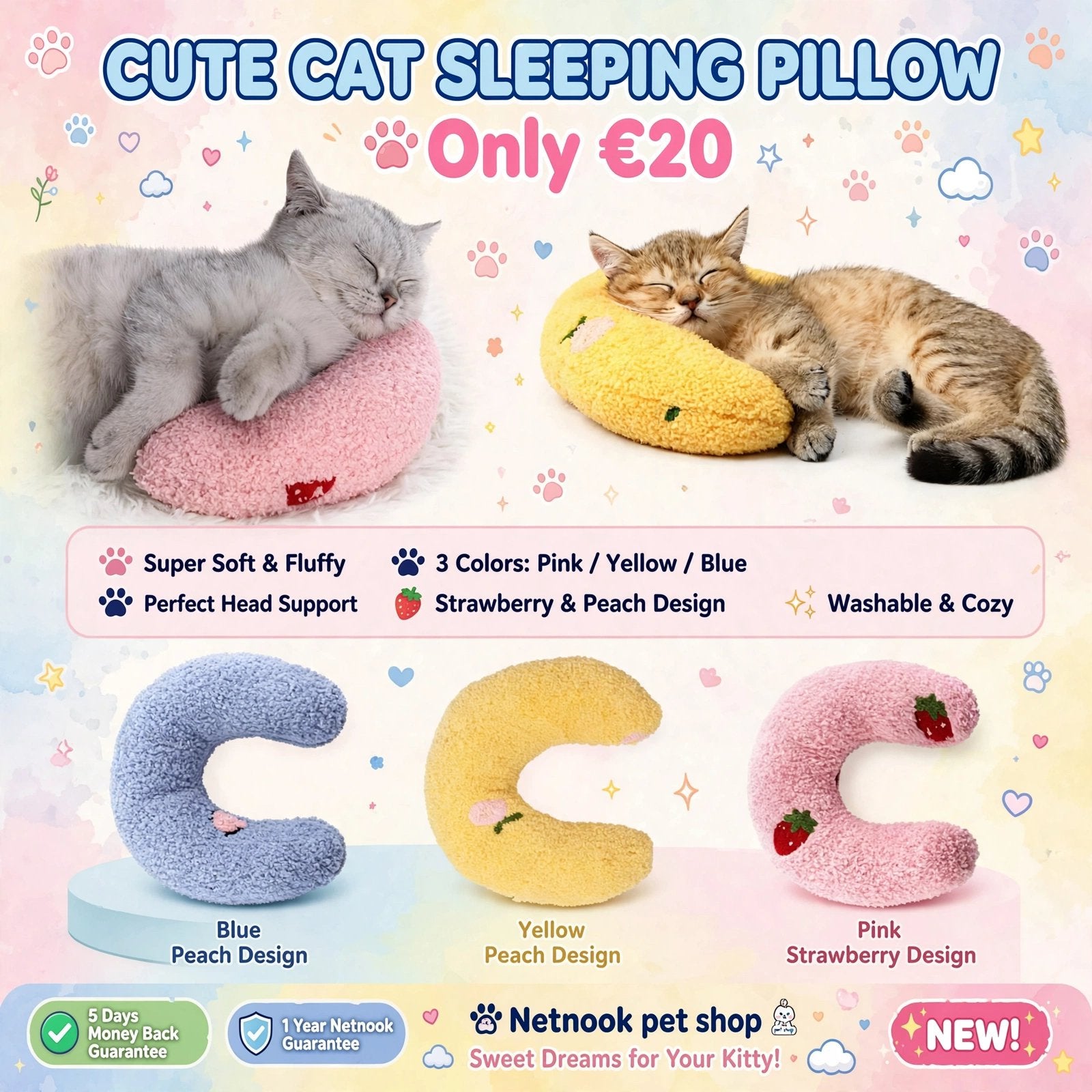 JOLI COUSSIN DE COUCHAGE POUR CHAT, Enlèvement ou Envoi, Neuf