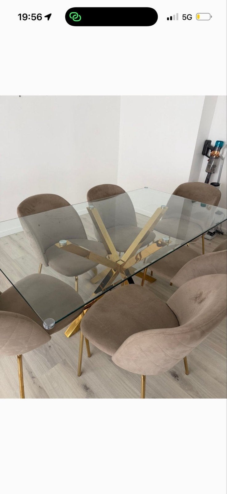 Glazen eettafel met 6 stoelen, Enlèvement