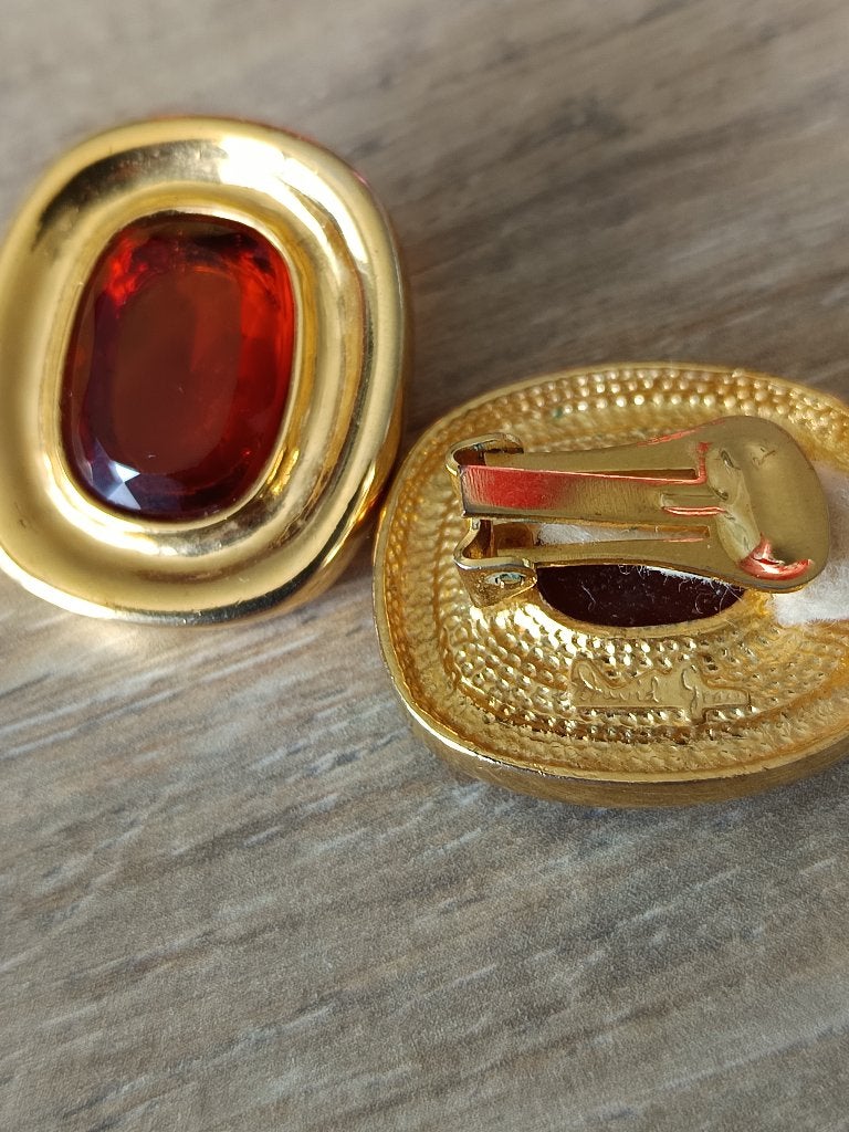 David Grau Barcelona vintage 80/90, Handtassen en Accessoires, Oorbellen, Ophalen, Goud, Goud