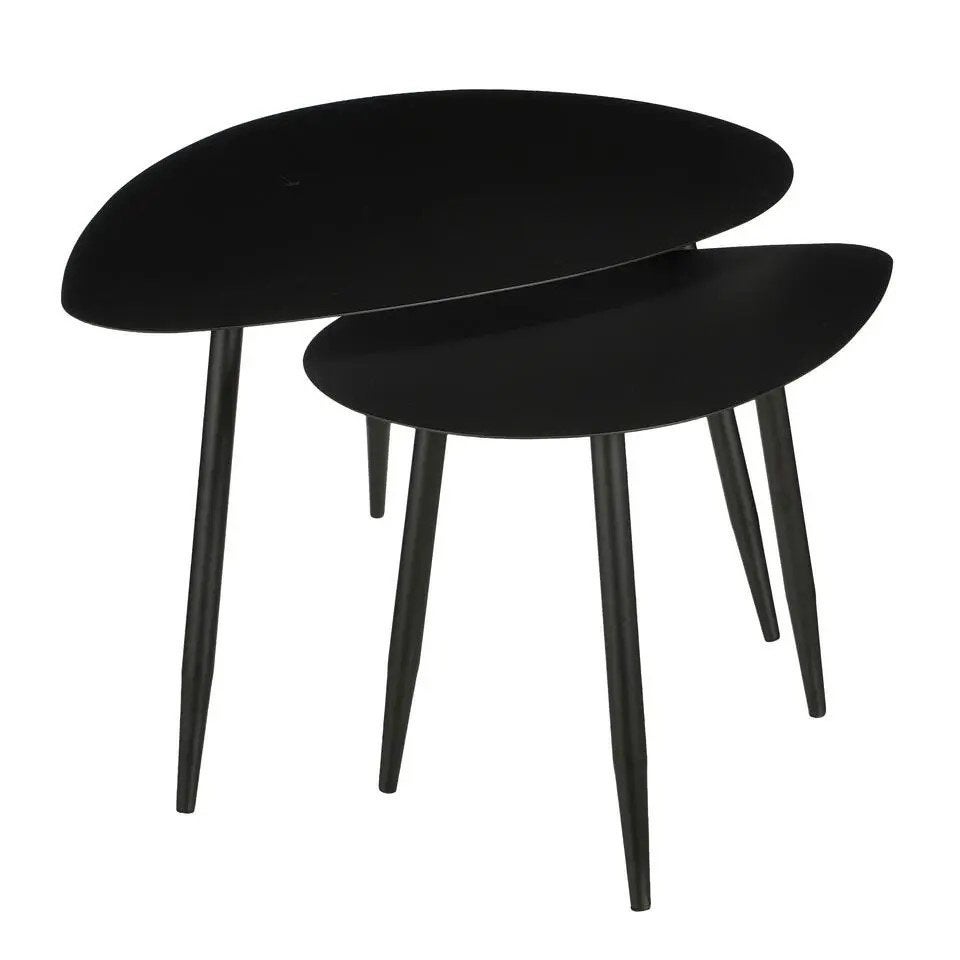 1 Mica Decorations Bijzettafel - zwart, Minder dan 45 cm, Metaal of Aluminium, Nieuw, Overige vormen