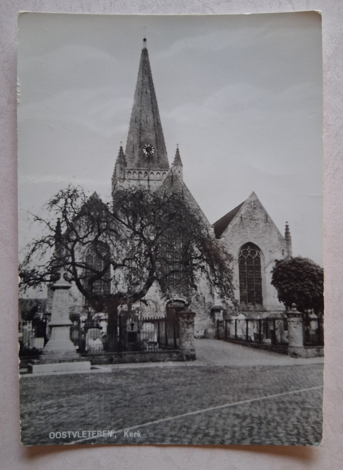 Vintage Postkaart Oostvleteren kerk, Verzamelen, Ophalen of Verzenden