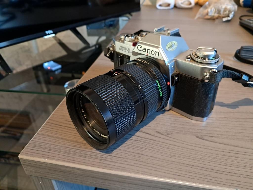 Canon AV-1 analoge camera, Audio, Tv en Foto, Fotocamera's Analoog, Ophalen, Zo goed als nieuw, Spiegelreflex, Canon