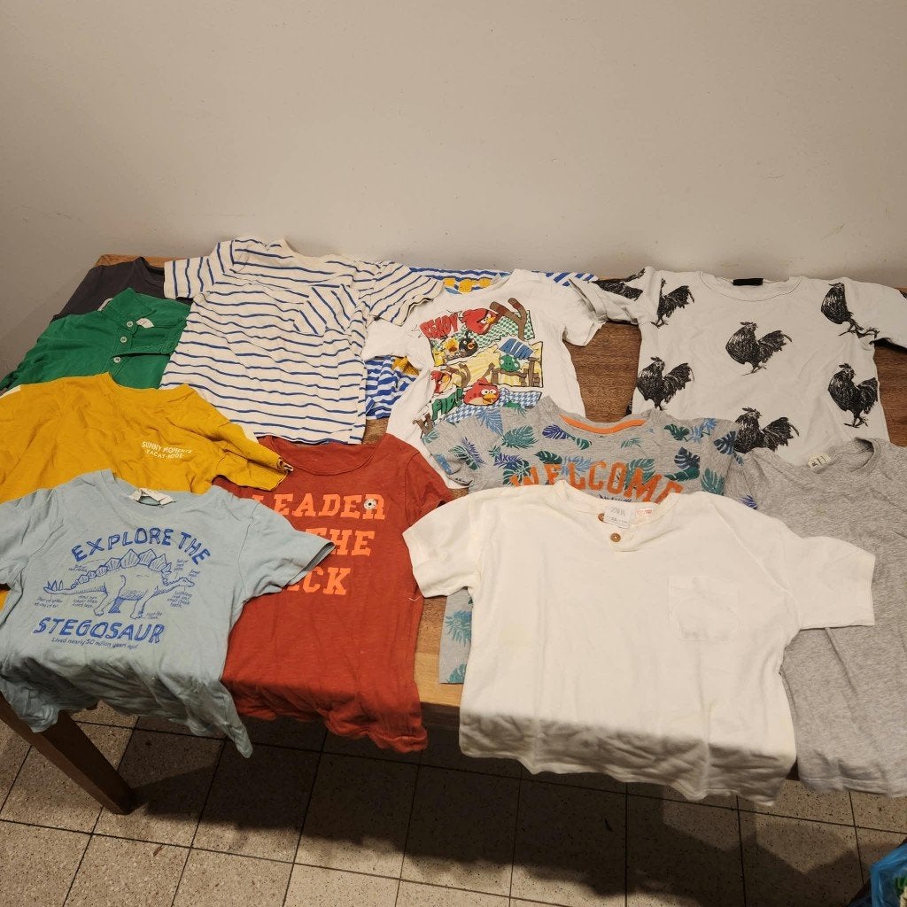 42 stuks kinderkledij jongens maat 110-116 (5-6j), Ophalen, Gebruikt, Maat 110