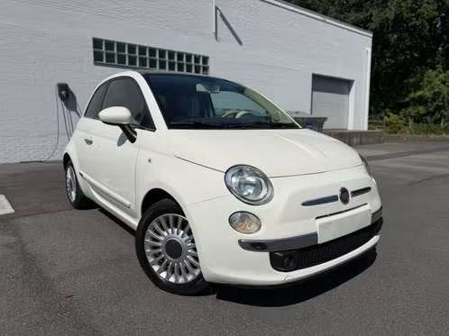 Fiat 500/ Automaat/ Zonnedak/ 12m garantie, Auto's, Stof, Parkeersensor, 1242 cc, Wit