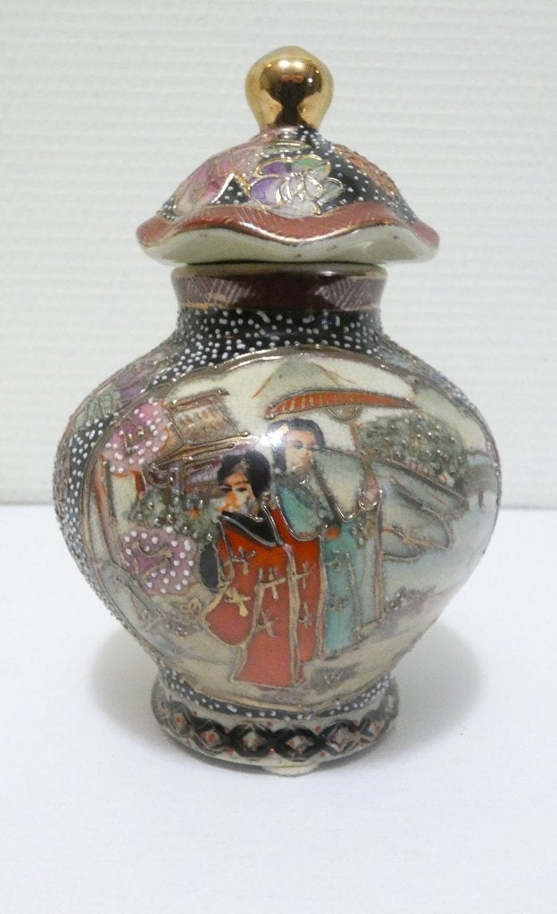 China -Satsuma- vaasje met deksel [2090-C], Antiquités & Art, Antiquités | Accessoires de maison, Enlèvement ou Envoi