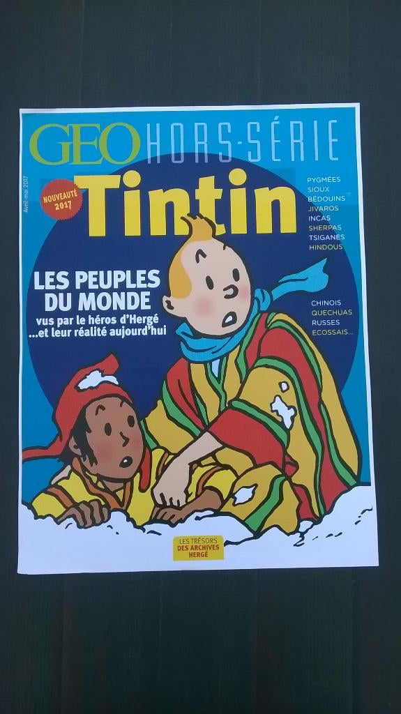 Kuifje: Poster GEO, Eén stripboek, Nieuw, Ophalen of Verzenden, Herge