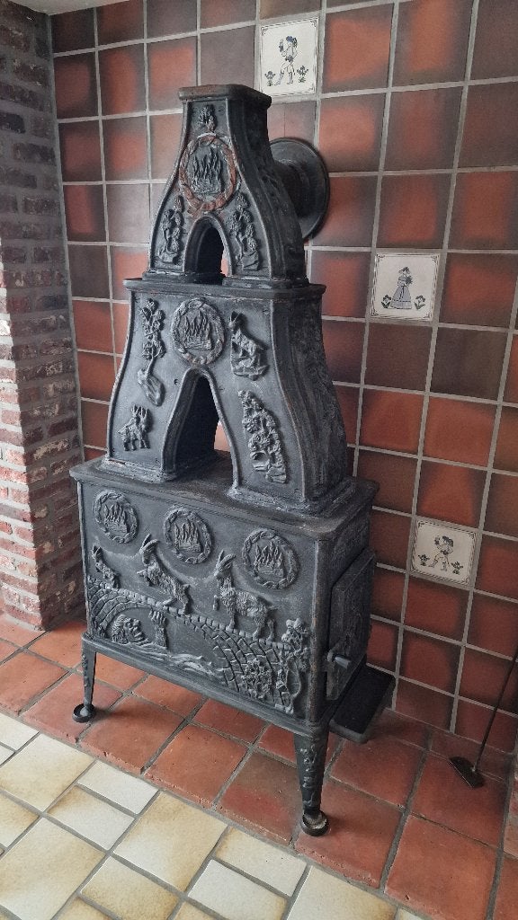 Dovre gietijzeren houtkachel – 3 etages – zeer decoratief, Huis en Inrichting, Kachels, Ophalen, Hout, Vrijstaand, Houtkachel