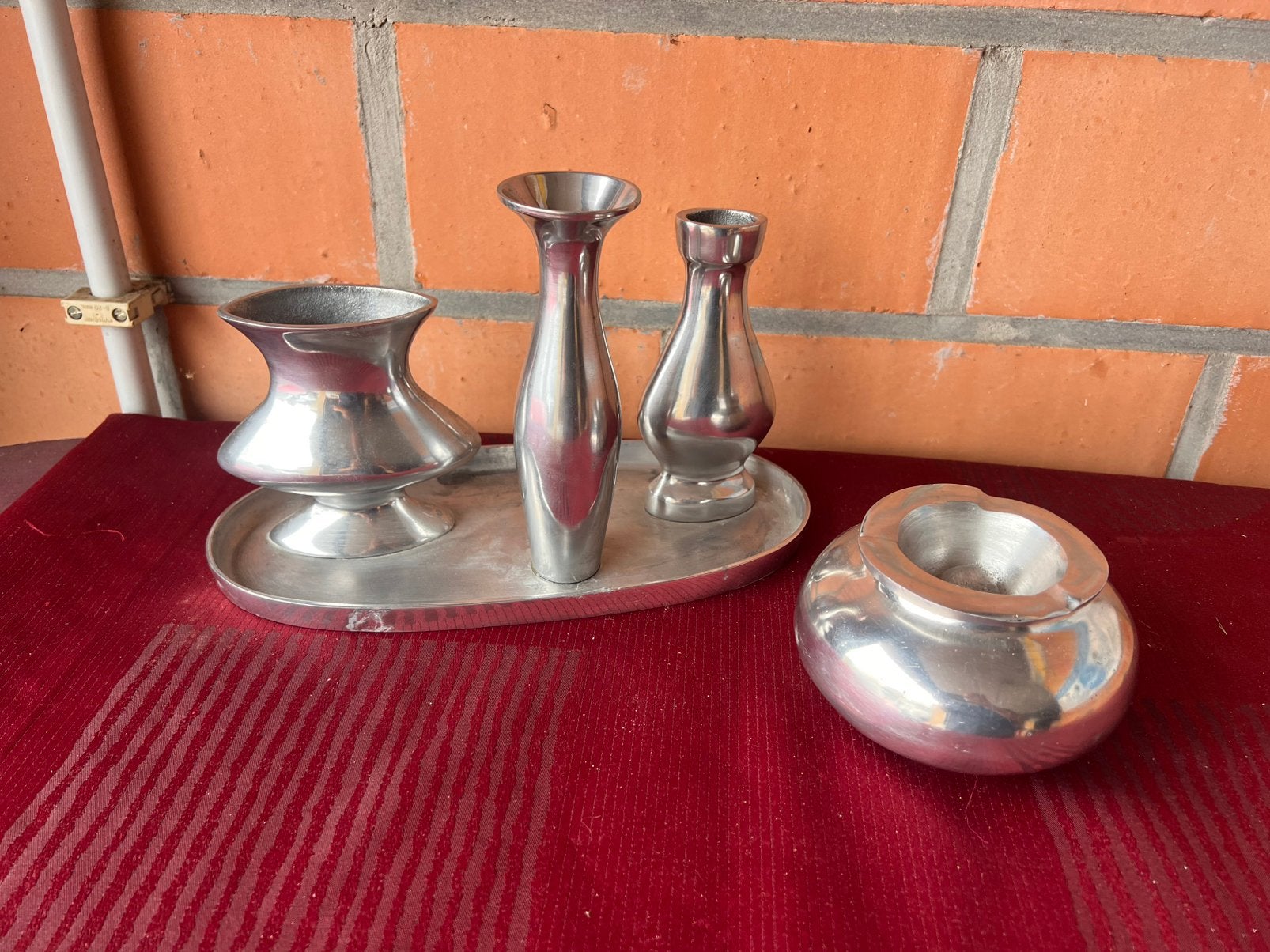 Asbak met vaasjes, Maison & Meubles, Accessoires pour la Maison | Décorations murale, Enlèvement ou Envoi, Métal