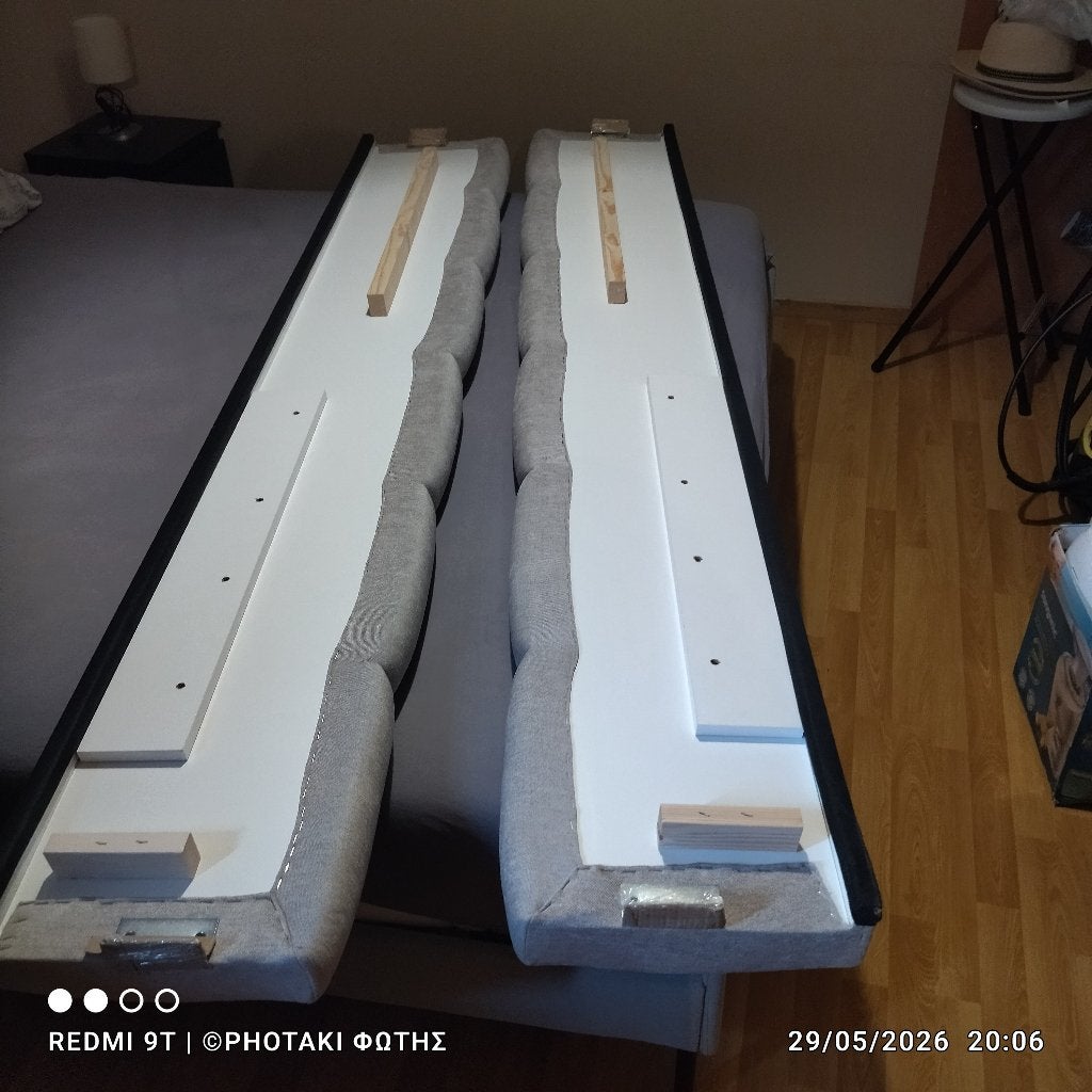 Opklapbaar bedframe xl 180x200cm, Ophalen, 180 cm, Stof, Nieuw