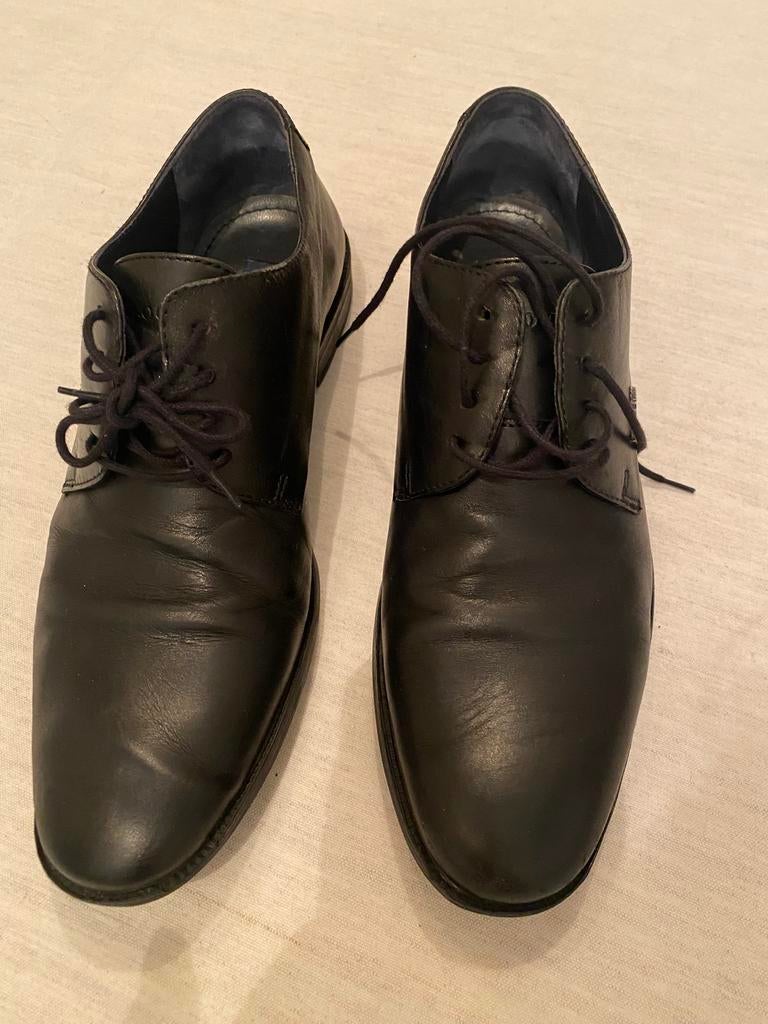 Leren herenschoenen, Zwart, Ophalen of Verzenden, Gedragen, Veterschoenen