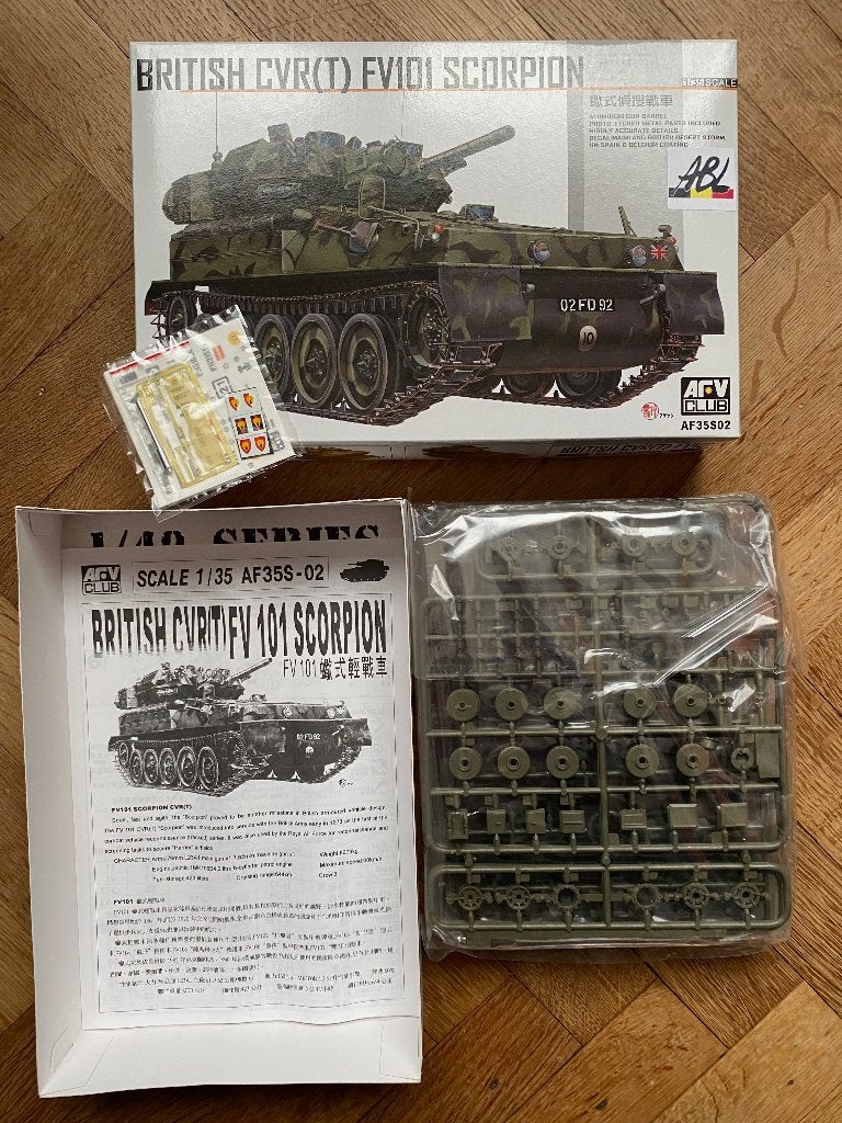 CVRT SCORPION - BELGISCH LEGER - AFV CLUB - 1:35, Overige merken, Tank, Verzenden, 1:32 tot 1:50