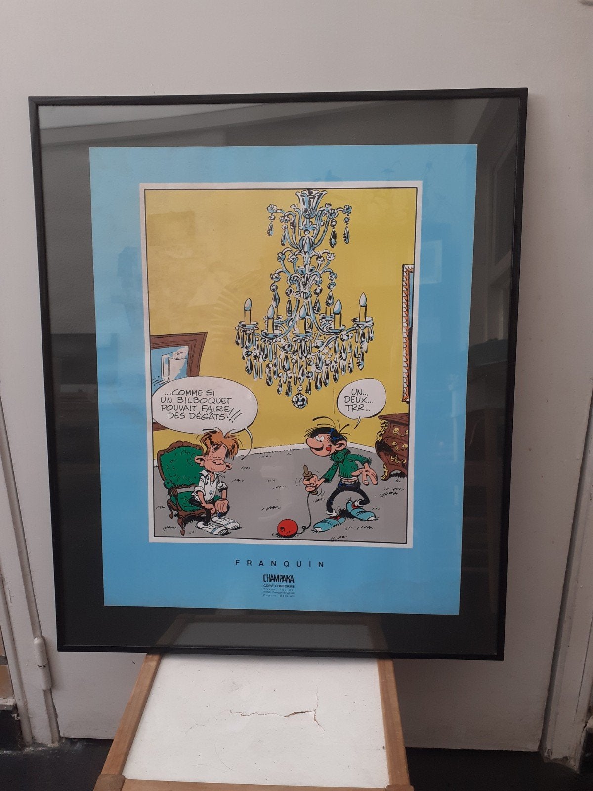SÉRIGRAPHIE CHAMPAKA 1991, Enlèvement ou Envoi, Gaston ou Spirou, Comme neuf, Image, Affiche ou Autocollant
