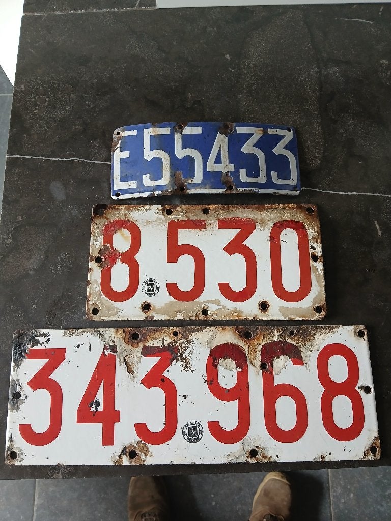 Anciennes plaques d immatriculation, Antiquités & Art, Enlèvement ou Envoi