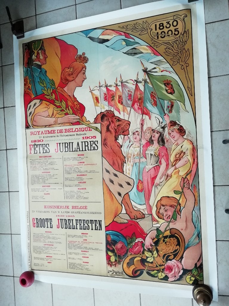 Originele affiche Belloguet 1905, Rechthoekig Staand, Deurposter of groter, Ophalen of Verzenden, Zo goed als nieuw